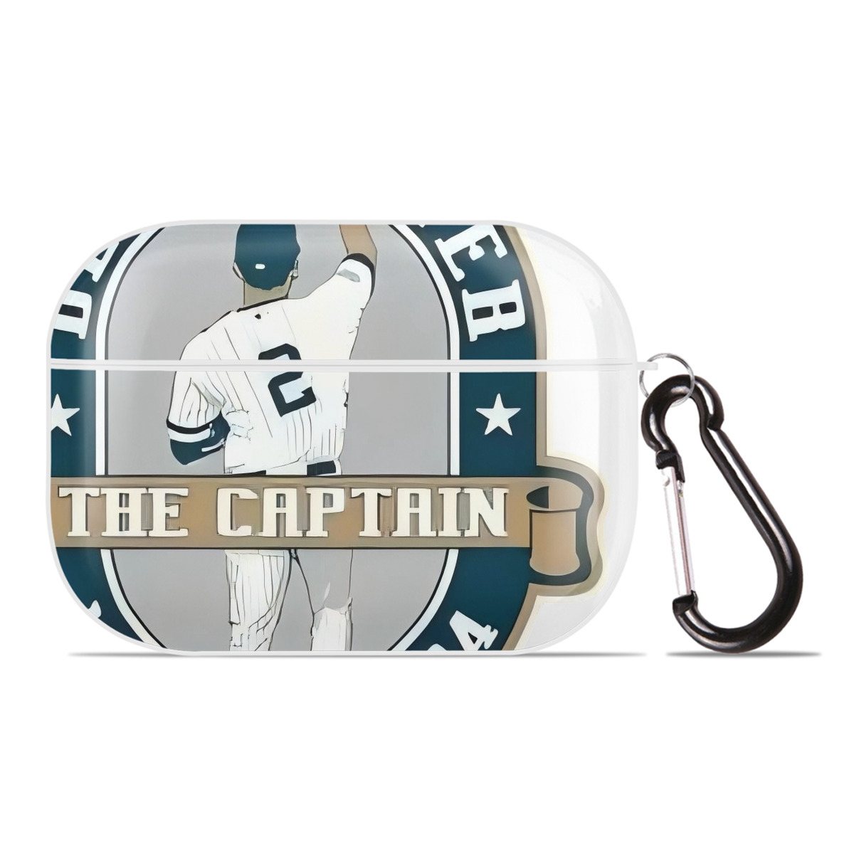 Derek Jeter 9 AirPods Pro Hard Case White With Keychain, Durable Flexible PC, Precise Cutouts, Anti-Fingerprint, Yellowing & Scratch Resistant, Full Protection, Washable