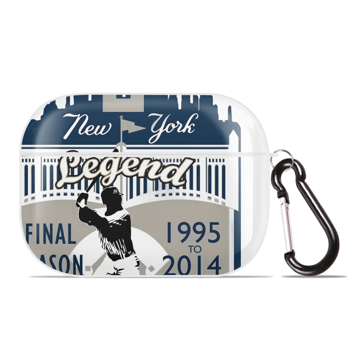 Derek Jeter 14 AirPods Pro Hard Case White With Keychain, Durable Flexible PC, Precise Cutouts, Anti-Fingerprint, Yellowing & Scratch Resistant, Full Protection, Washable