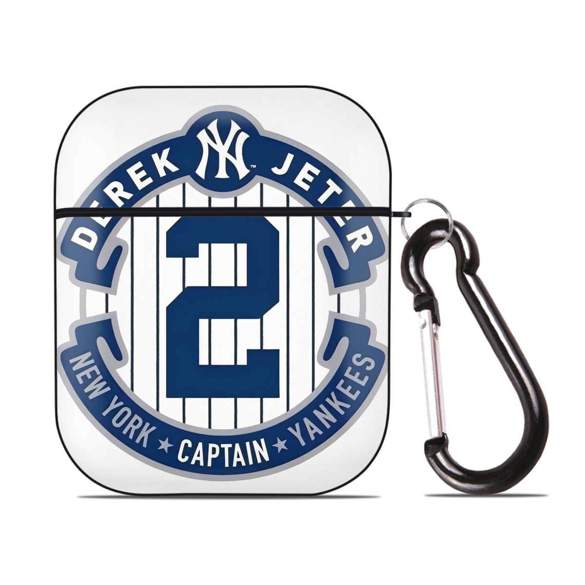 Derek Jeter 1 AirPods 2 Case Hard Shell Black, Flexible PC Material, Precise Cutouts, Full Protection, Anti-Fingerprint, Washable, Includes Keychain – Durable & Slim Design