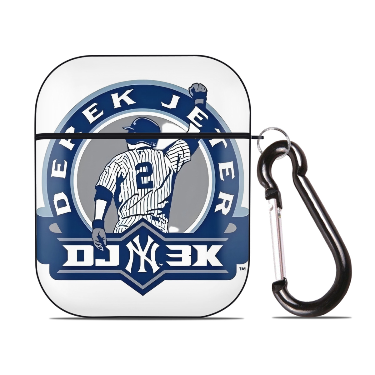 Derek Jeter 3 AirPods 2 Case Hard Shell Black, Flexible PC Material, Precise Cutouts, Full Protection, Anti-Fingerprint, Washable, Includes Keychain – Durable & Slim Design