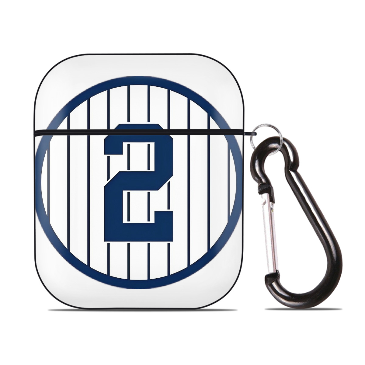 Derek Jeter 5 AirPods 2 Case Hard Shell Black, Flexible PC Material, Precise Cutouts, Full Protection, Anti-Fingerprint, Washable, Includes Keychain – Durable & Slim Design
