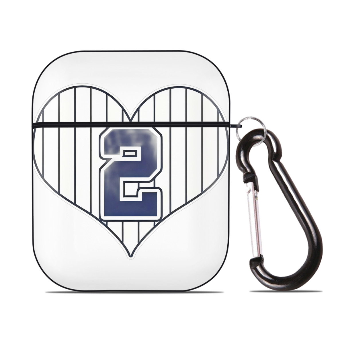 Derek Jeter 8 AirPods 2 Case Hard Shell Black, Flexible PC Material, Precise Cutouts, Full Protection, Anti-Fingerprint, Washable, Includes Keychain – Durable & Slim Design