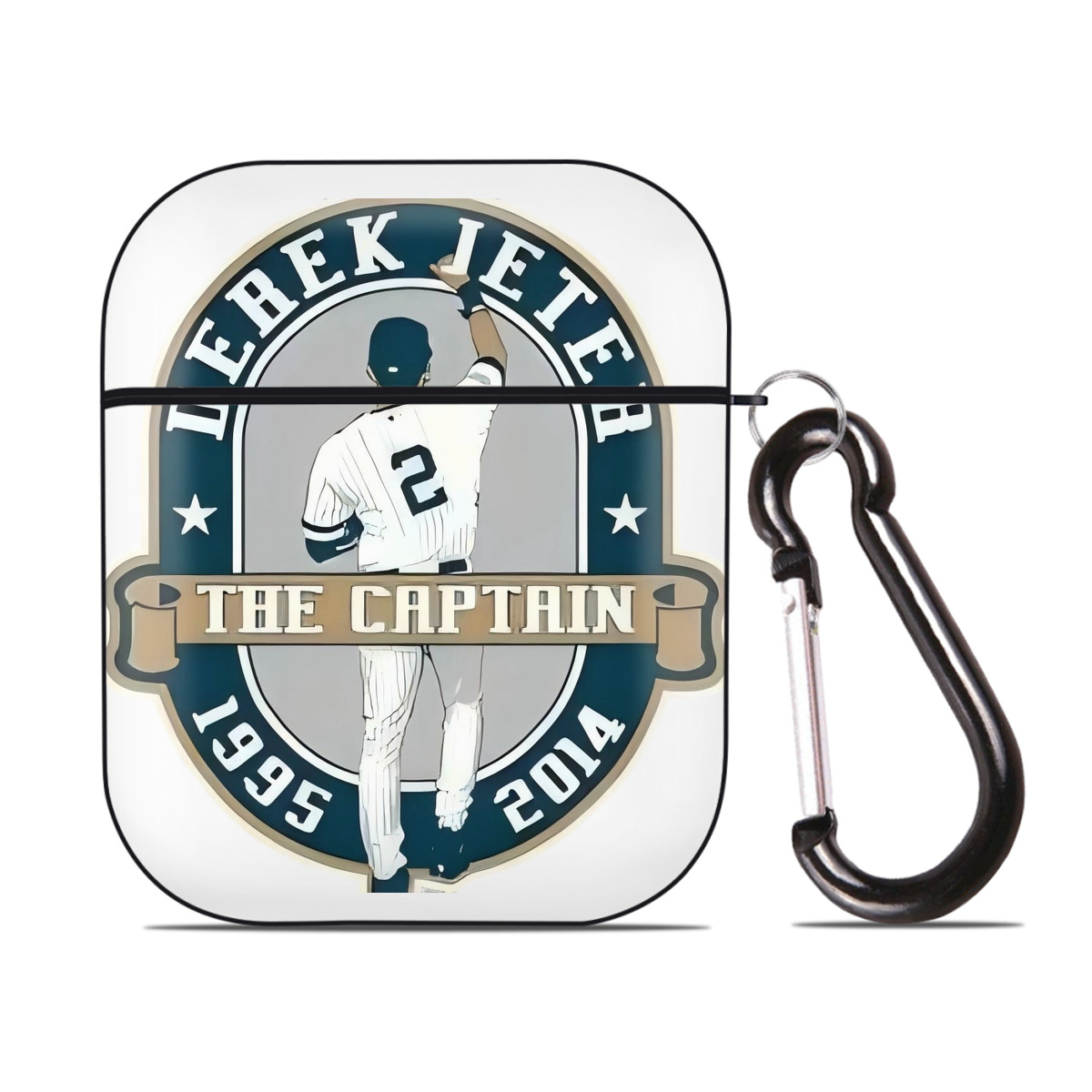 Derek Jeter 9 AirPods 2 Case Hard Shell Black, Flexible PC Material, Precise Cutouts, Full Protection, Anti-Fingerprint, Washable, Includes Keychain – Durable & Slim Design