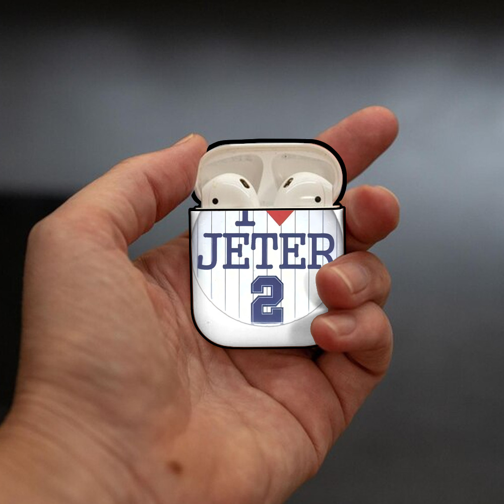 Derek Jeter 2 AirPods 2 Case Hard Shell Black, Flexible PC Material, Precise Cutouts, Full Protection, Anti-Fingerprint, Washable, Includes Keychain – Durable & Slim Design