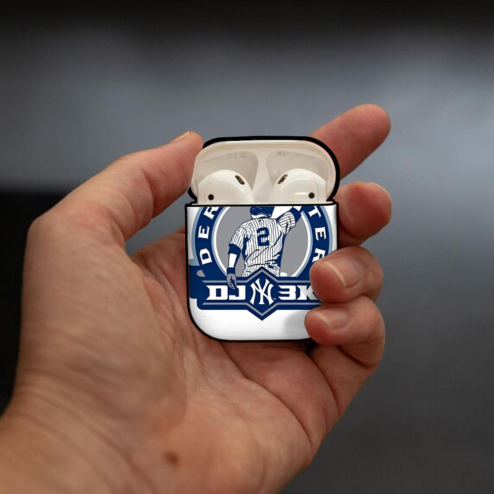 Derek Jeter 3 AirPods 2 Case Hard Shell Black, Flexible PC Material, Precise Cutouts, Full Protection, Anti-Fingerprint, Washable, Includes Keychain – Durable & Slim Design