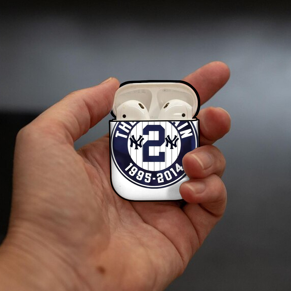 Derek Jeter 7 AirPods 2 Case Hard Shell Black, Flexible PC Material, Precise Cutouts, Full Protection, Anti-Fingerprint, Washable, Includes Keychain – Durable & Slim Design