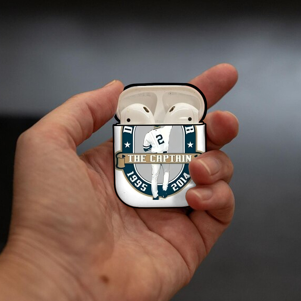 Derek Jeter 9 AirPods 2 Case Hard Shell Black, Flexible PC Material, Precise Cutouts, Full Protection, Anti-Fingerprint, Washable, Includes Keychain – Durable & Slim Design