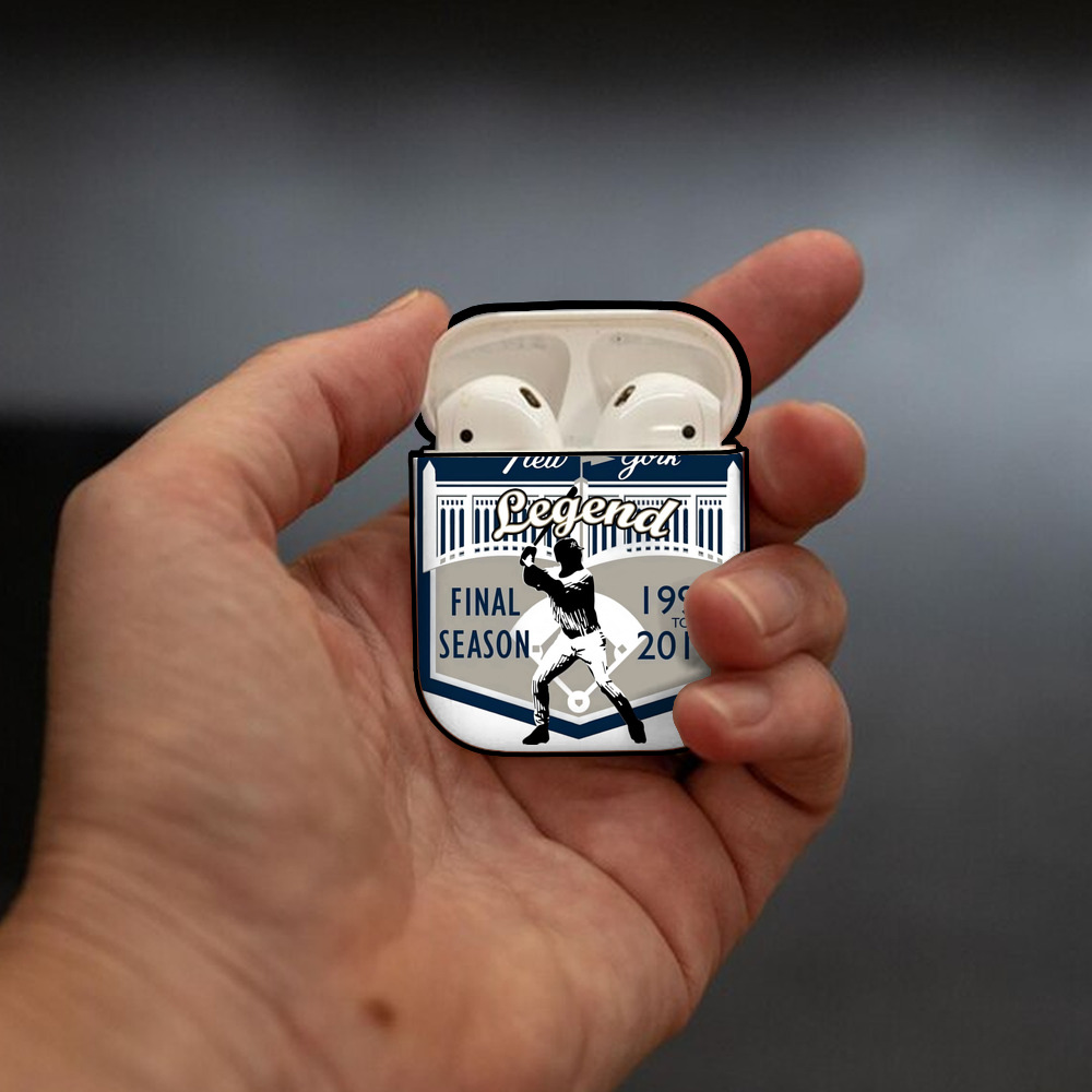 Derek Jeter 14 AirPods 2 Case Hard Shell Black, Flexible PC Material, Precise Cutouts, Full Protection, Anti-Fingerprint, Washable, Includes Keychain – Durable & Slim Design