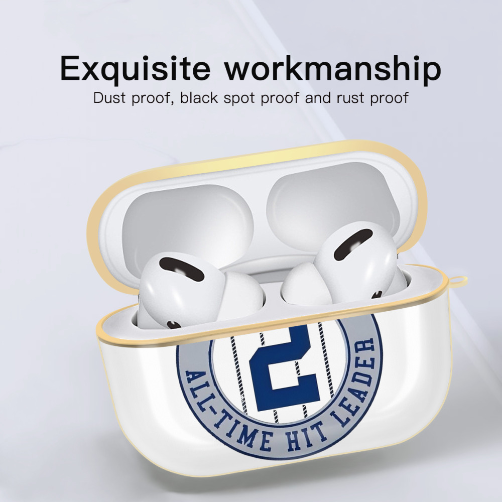 Derek Jeter 4 Luxury Gold AirPods Pro Case With Keychain, Flexible PC Material, Full Protection, Precise Cutouts, Anti-Fingerprint, Washable, Durable Design