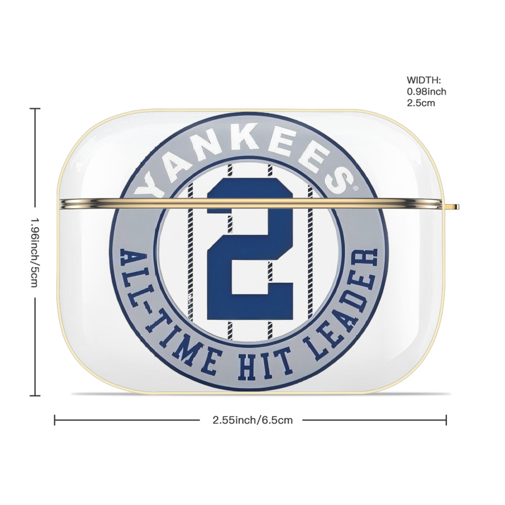 Derek Jeter 4 Luxury Gold AirPods Pro Case With Keychain, Flexible PC Material, Full Protection, Precise Cutouts, Anti-Fingerprint, Washable, Durable Design