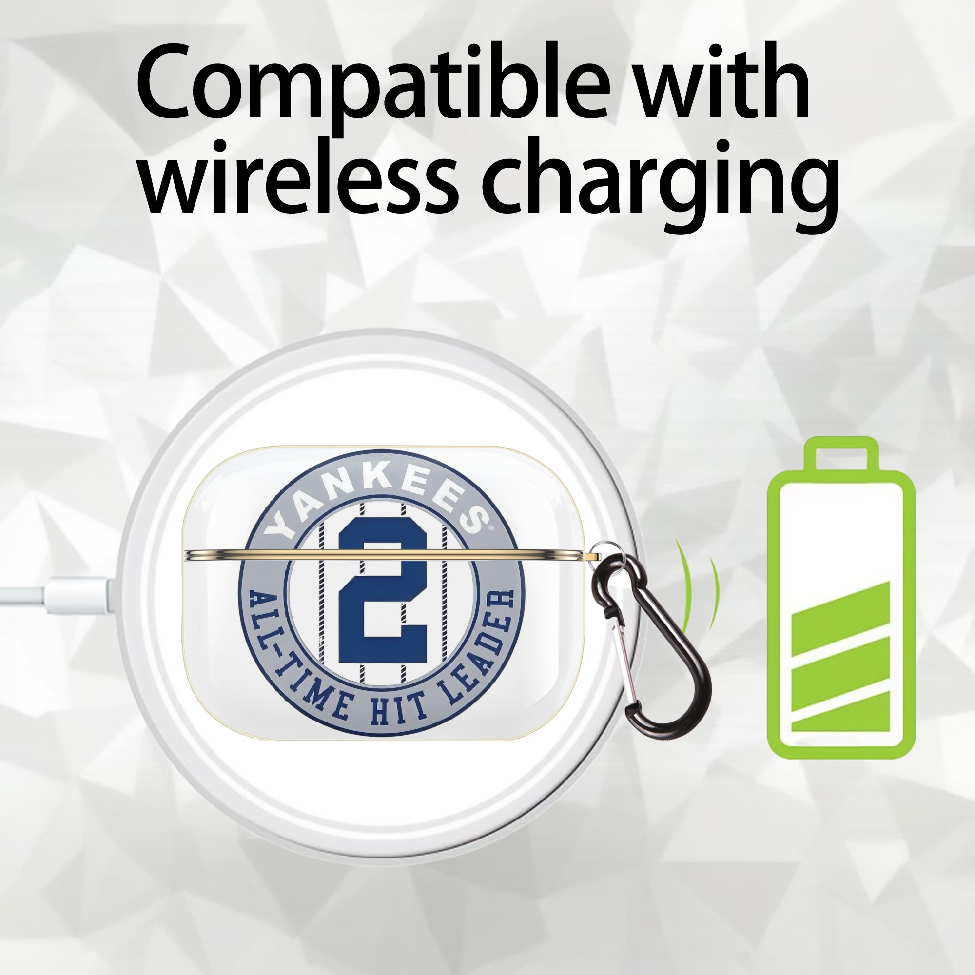 Derek Jeter 4 Luxury Gold AirPods Pro Case With Keychain, Flexible PC Material, Full Protection, Precise Cutouts, Anti-Fingerprint, Washable, Durable Design