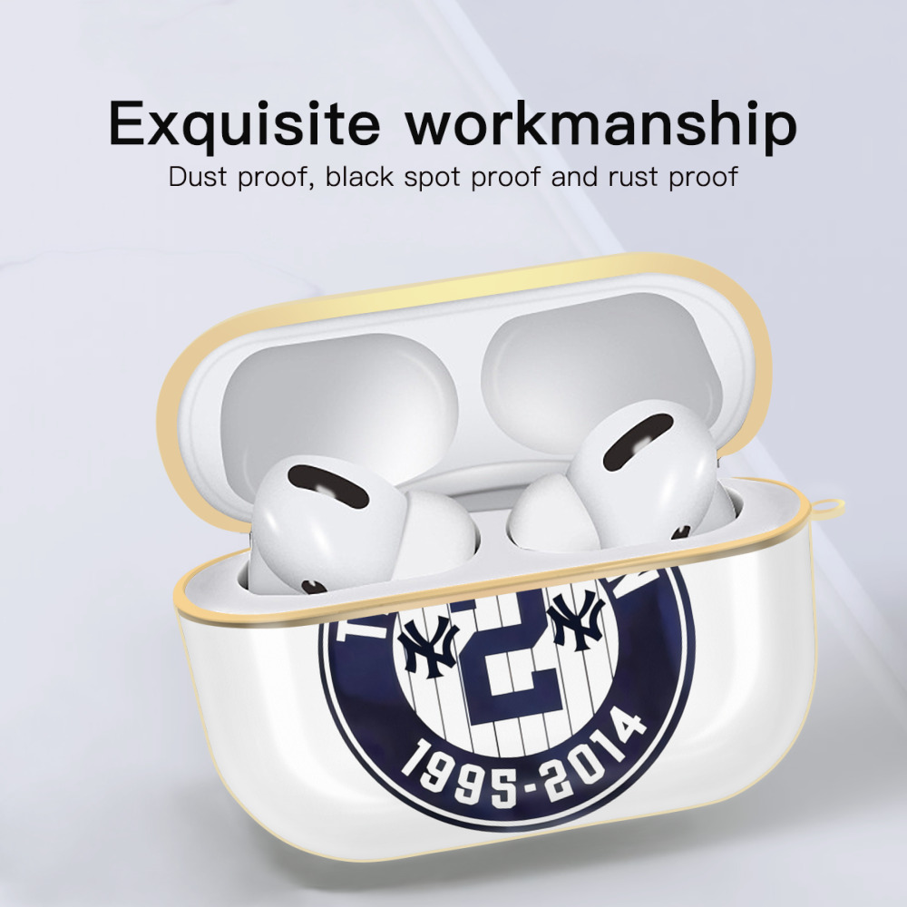 Derek Jeter 7 Luxury Gold AirPods Pro Case With Keychain, Flexible PC Material, Full Protection, Precise Cutouts, Anti-Fingerprint, Washable, Durable Design