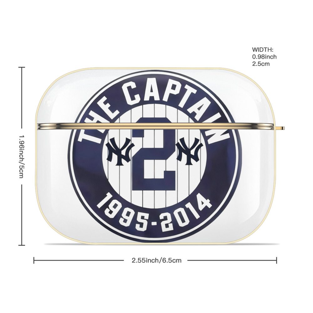 Derek Jeter 7 Luxury Gold AirPods Pro Case With Keychain, Flexible PC Material, Full Protection, Precise Cutouts, Anti-Fingerprint, Washable, Durable Design