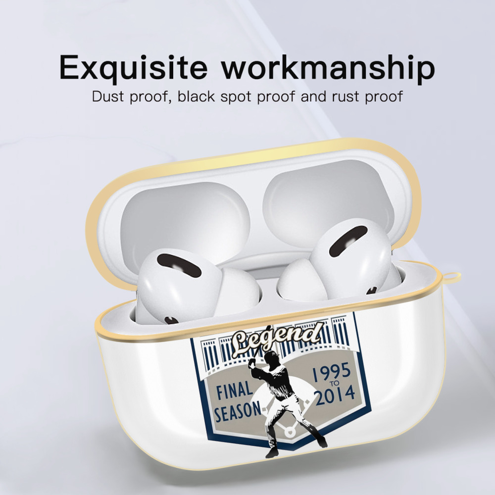 Derek Jeter 14 Luxury Gold AirPods Pro Case With Keychain, Flexible PC Material, Full Protection, Precise Cutouts, Anti-Fingerprint, Washable, Durable Design