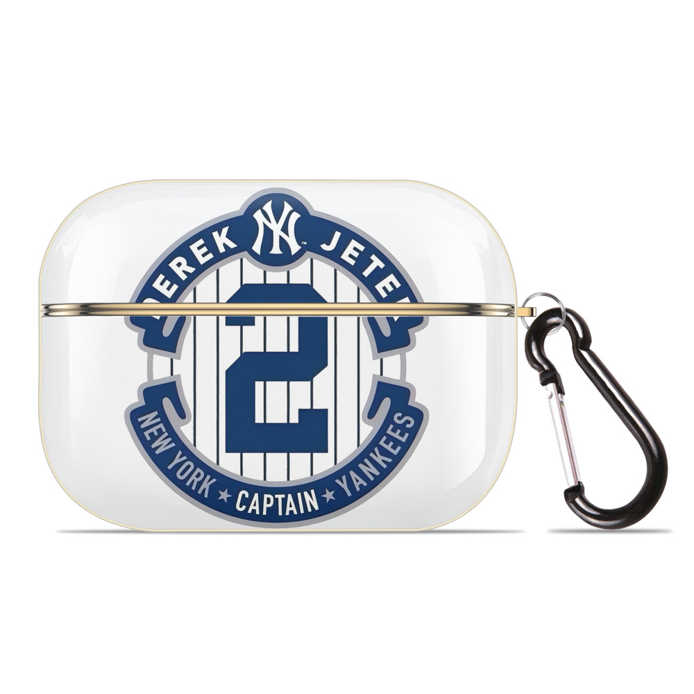 Derek Jeter 1 Luxury Gold AirPods Pro Case With Keychain, Flexible PC Material, Full Protection, Precise Cutouts, Anti-Fingerprint, Washable, Durable Design