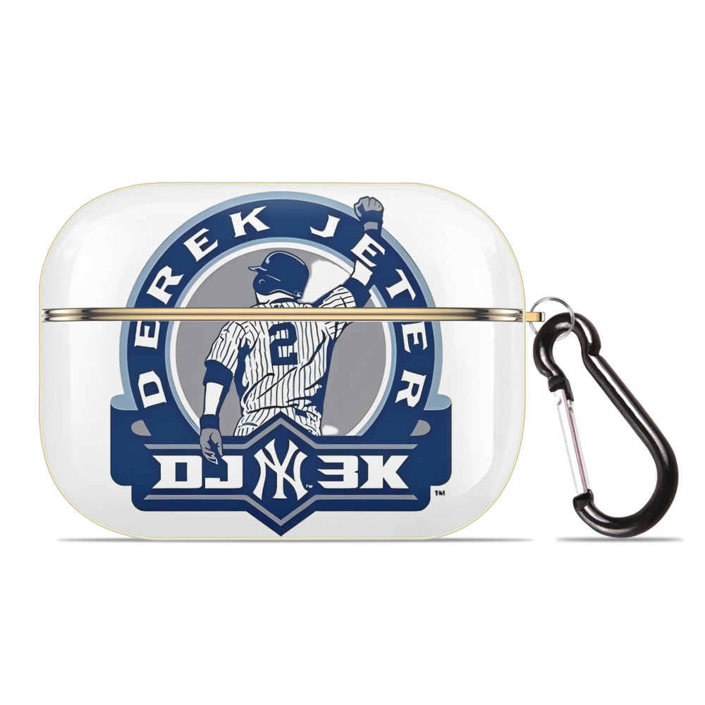 Derek Jeter 3 Luxury Gold AirPods Pro Case With Keychain, Flexible PC Material, Full Protection, Precise Cutouts, Anti-Fingerprint, Washable, Durable Design