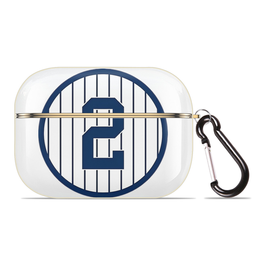 Derek Jeter 5 Luxury Gold AirPods Pro Case With Keychain, Flexible PC Material, Full Protection, Precise Cutouts, Anti-Fingerprint, Washable, Durable Design