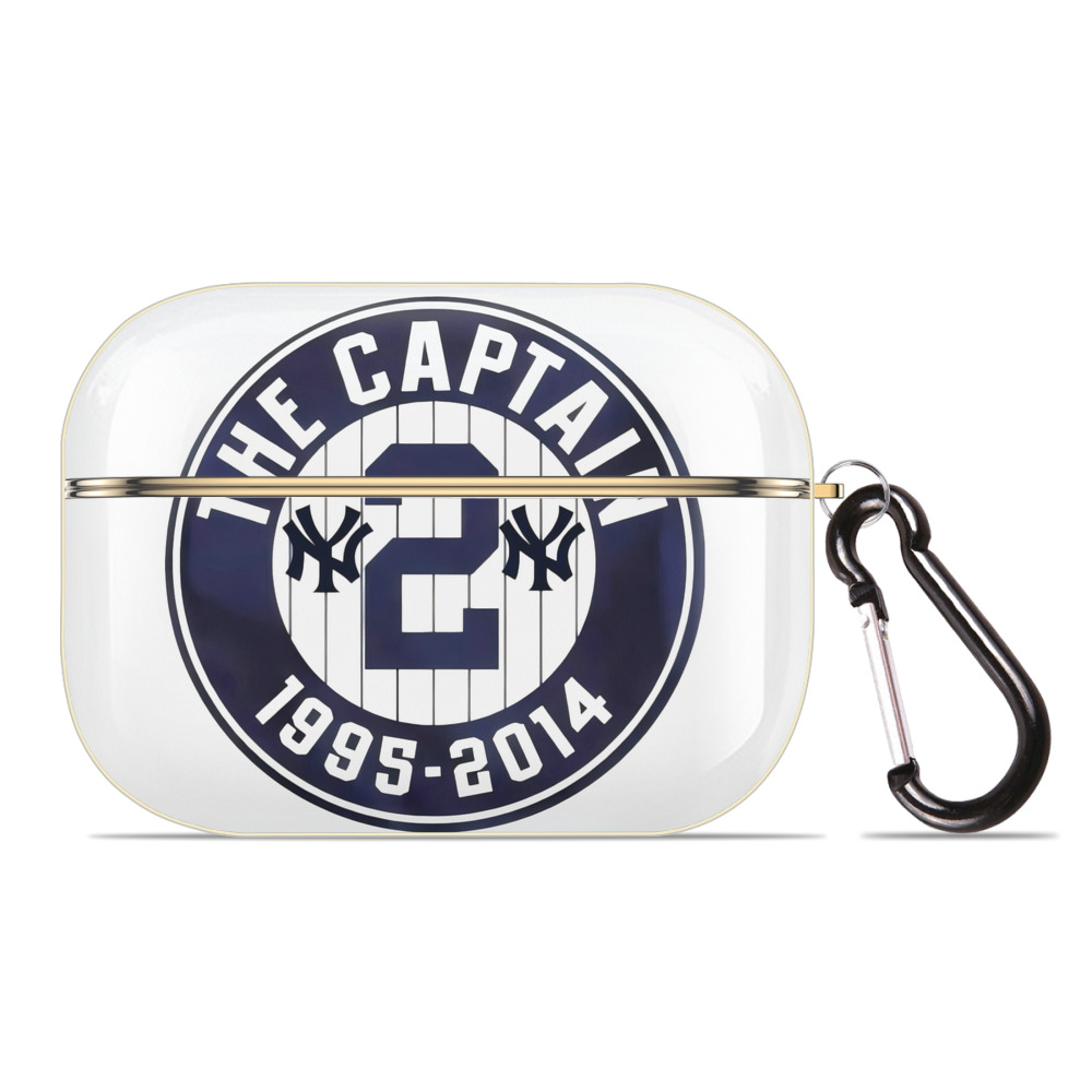 Derek Jeter 7 Luxury Gold AirPods Pro Case With Keychain, Flexible PC Material, Full Protection, Precise Cutouts, Anti-Fingerprint, Washable, Durable Design