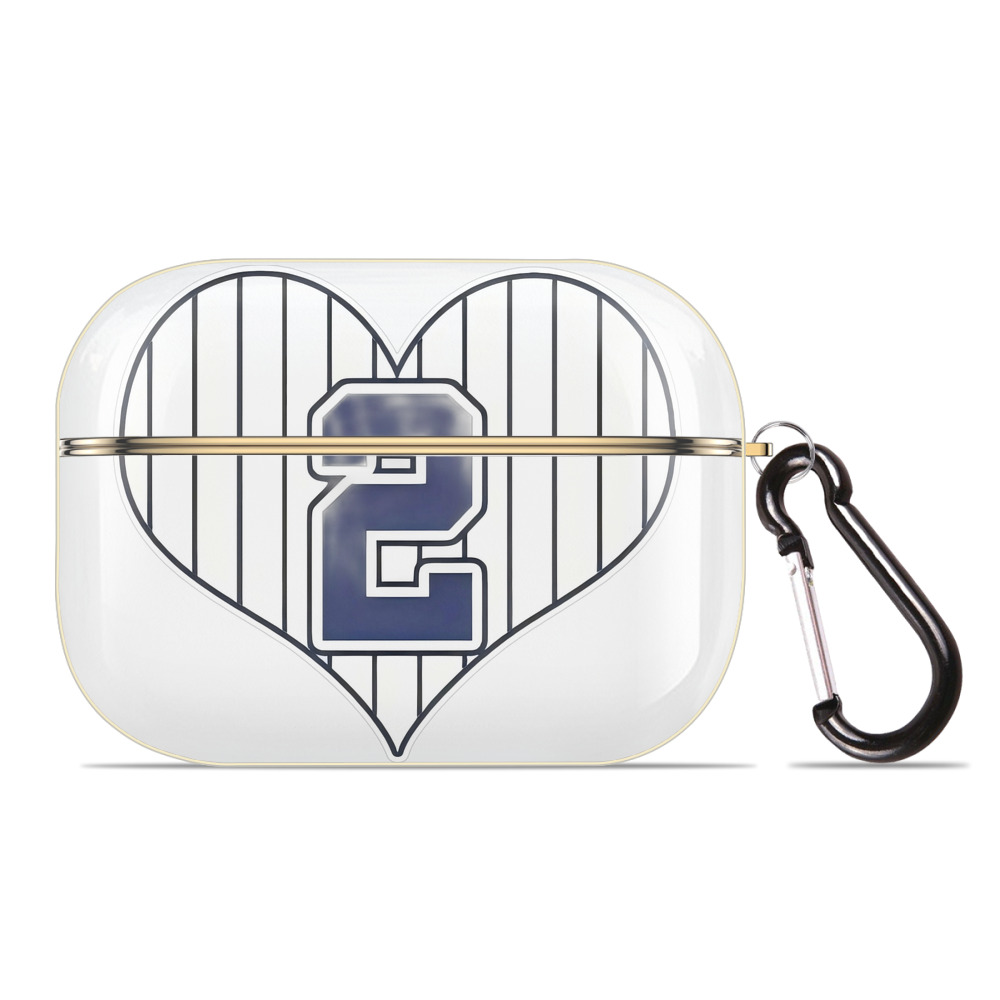 Derek Jeter 8 Luxury Gold AirPods Pro Case With Keychain, Flexible PC Material, Full Protection, Precise Cutouts, Anti-Fingerprint, Washable, Durable Design