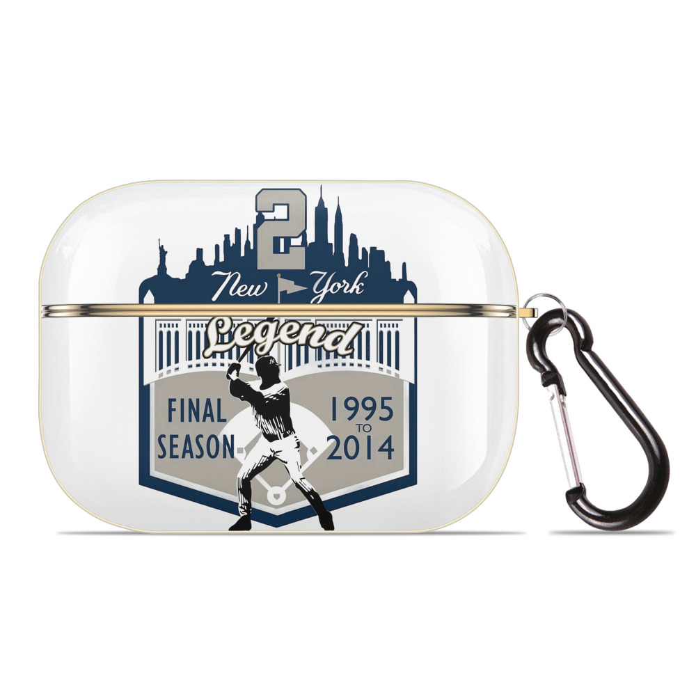 Derek Jeter 14 Luxury Gold AirPods Pro Case With Keychain, Flexible PC Material, Full Protection, Precise Cutouts, Anti-Fingerprint, Washable, Durable Design