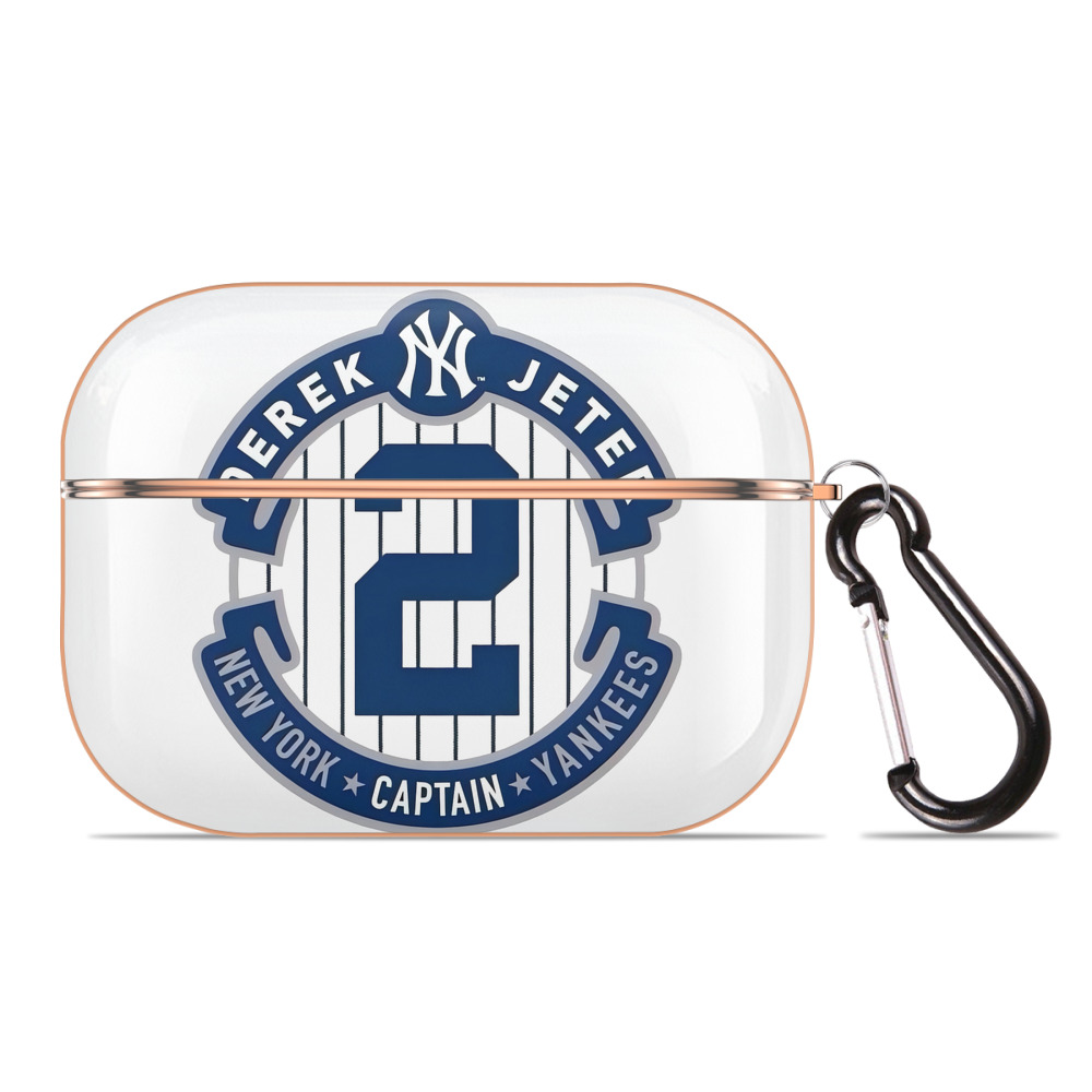 Derek Jeter 1 AirPods Pro Protective Case Rose Gold, Flexible PC Material, Precise Fit, Anti-Slip Cover, Full Protection, Fingerprint Resistant, Washable With Keychain