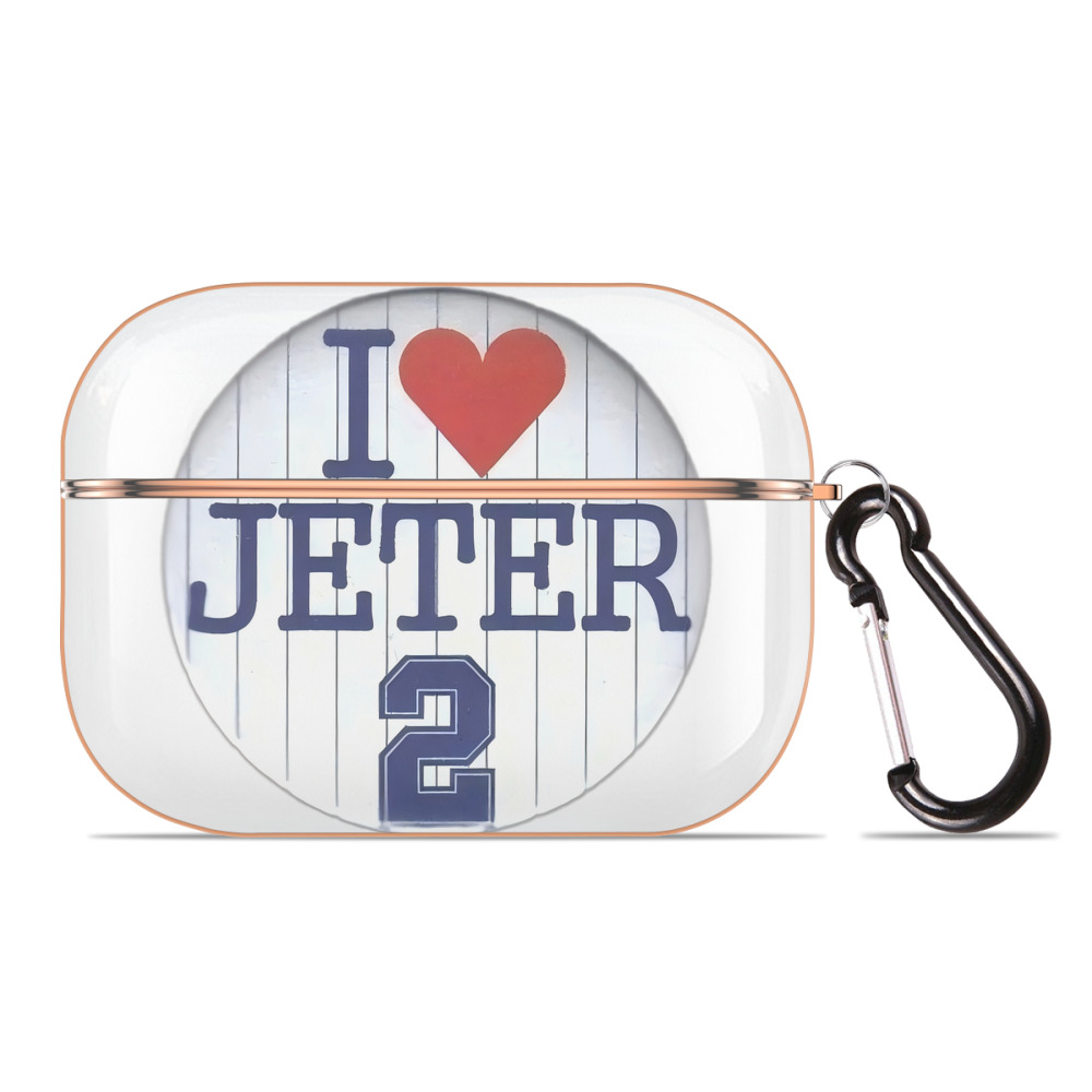 Derek Jeter 2 AirPods Pro Protective Case Rose Gold, Flexible PC Material, Precise Fit, Anti-Slip Cover, Full Protection, Fingerprint Resistant, Washable With Keychain