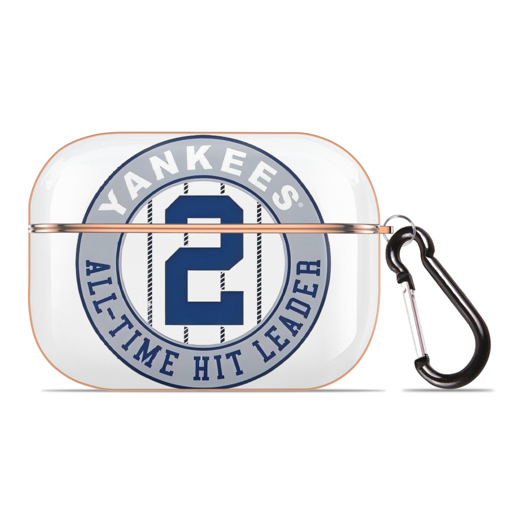 Derek Jeter 4 AirPods Pro Protective Case Rose Gold, Flexible PC Material, Precise Fit, Anti-Slip Cover, Full Protection, Fingerprint Resistant, Washable With Keychain