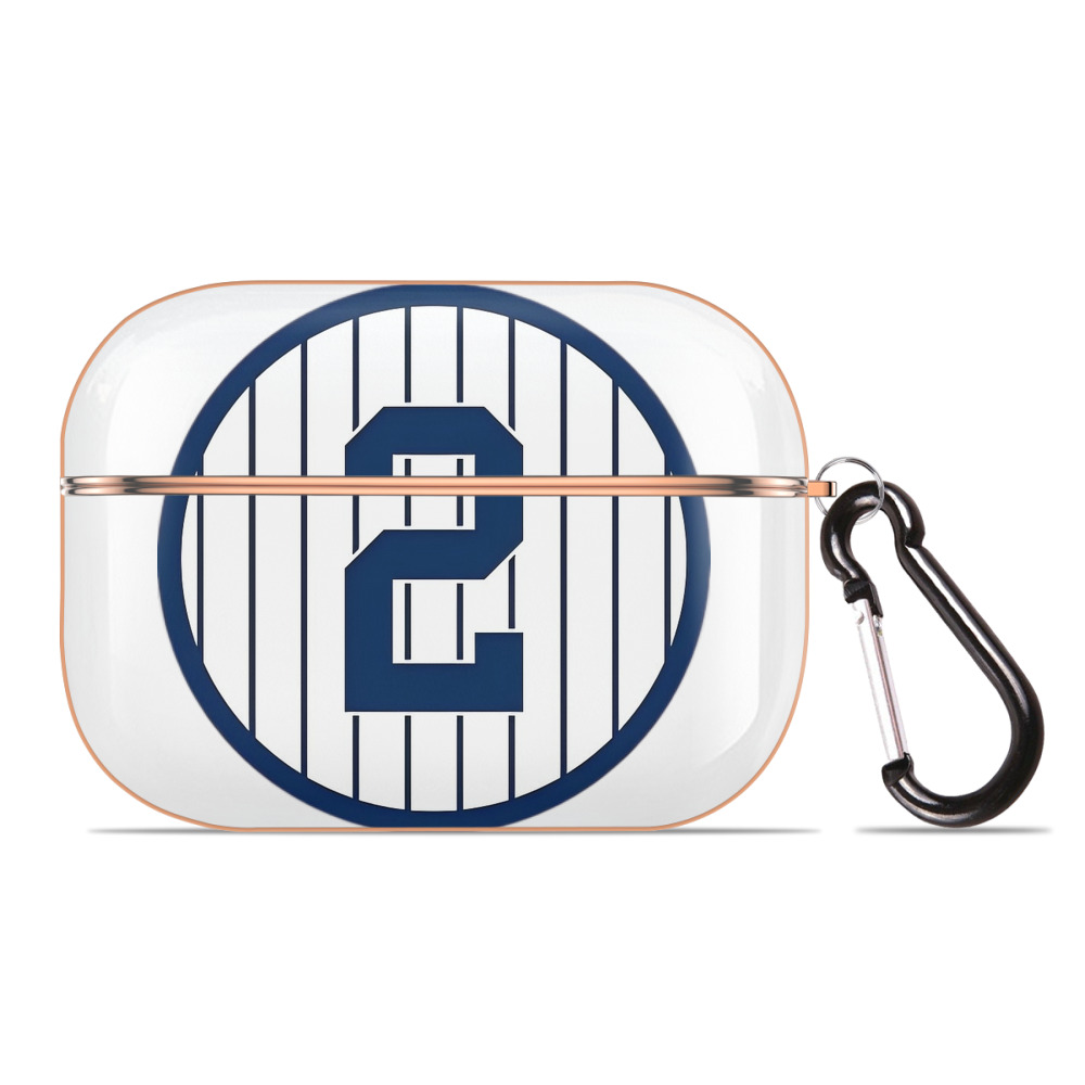 Derek Jeter 5 AirPods Pro Protective Case Rose Gold, Flexible PC Material, Precise Fit, Anti-Slip Cover, Full Protection, Fingerprint Resistant, Washable With Keychain