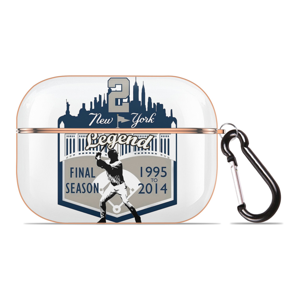 Derek Jeter 14 AirPods Pro Protective Case Rose Gold, Flexible PC Material, Precise Fit, Anti-Slip Cover, Full Protection, Fingerprint Resistant, Washable With Keychain