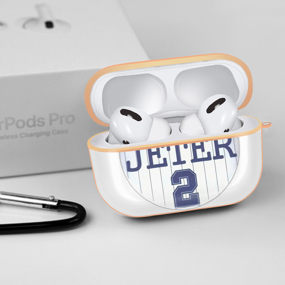Derek Jeter 2 AirPods Pro Protective Case Rose Gold, Flexible PC Material, Precise Fit, Anti-Slip Cover, Full Protection, Fingerprint Resistant, Washable With Keychain