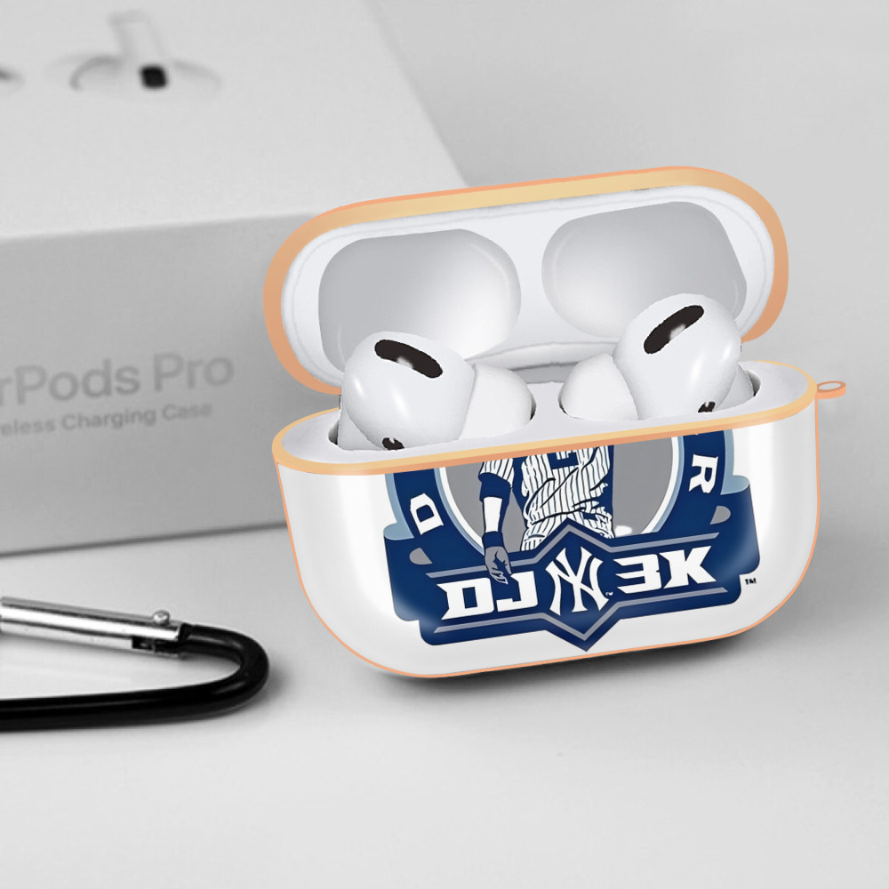 Derek Jeter 3 AirPods Pro Protective Case Rose Gold, Flexible PC Material, Precise Fit, Anti-Slip Cover, Full Protection, Fingerprint Resistant, Washable With Keychain
