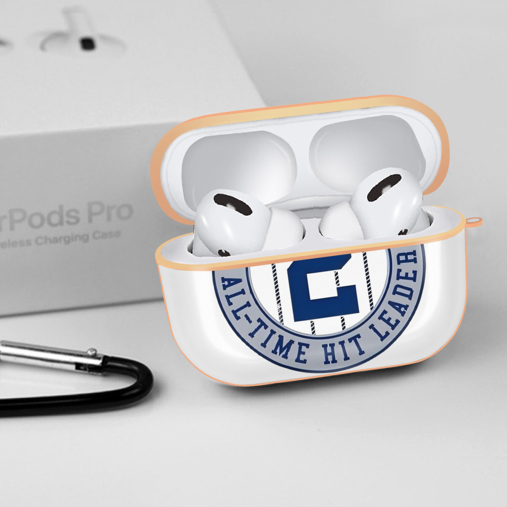 Derek Jeter 4 AirPods Pro Protective Case Rose Gold, Flexible PC Material, Precise Fit, Anti-Slip Cover, Full Protection, Fingerprint Resistant, Washable With Keychain