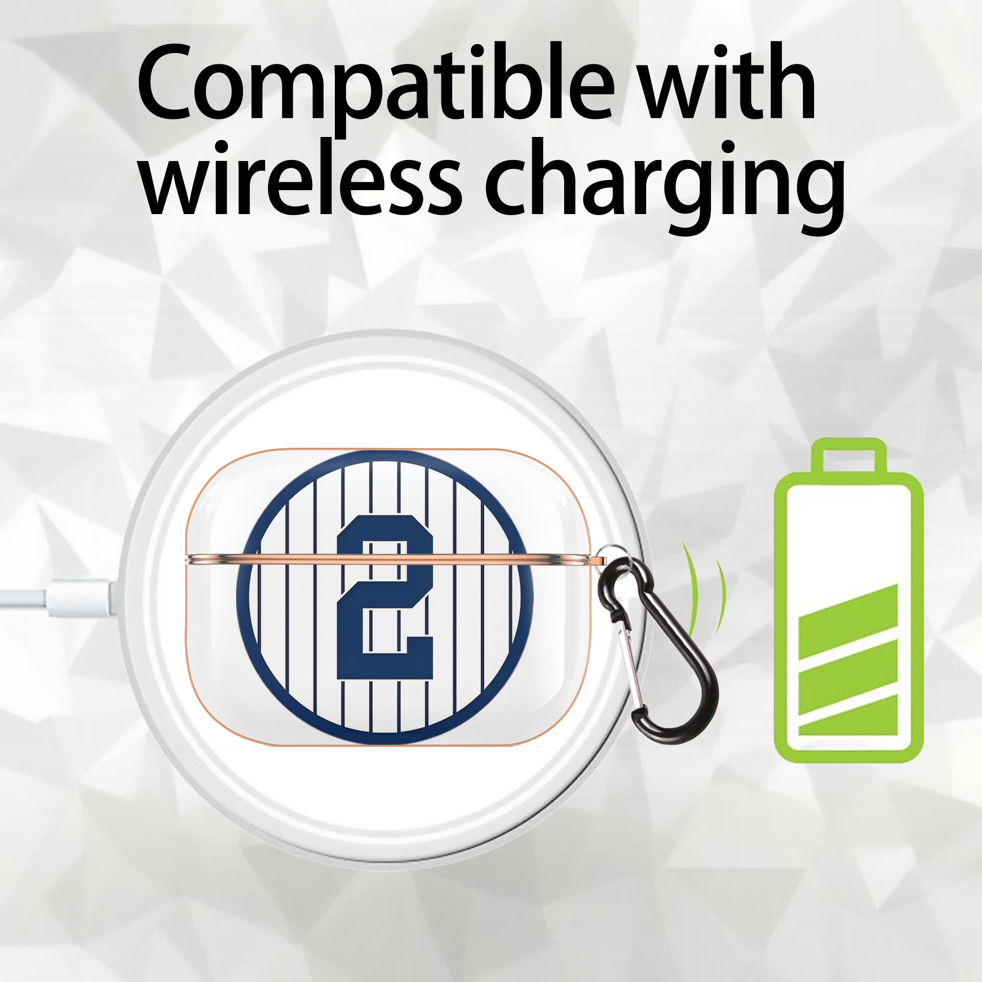 Derek Jeter 5 AirPods Pro Protective Case Rose Gold, Flexible PC Material, Precise Fit, Anti-Slip Cover, Full Protection, Fingerprint Resistant, Washable With Keychain