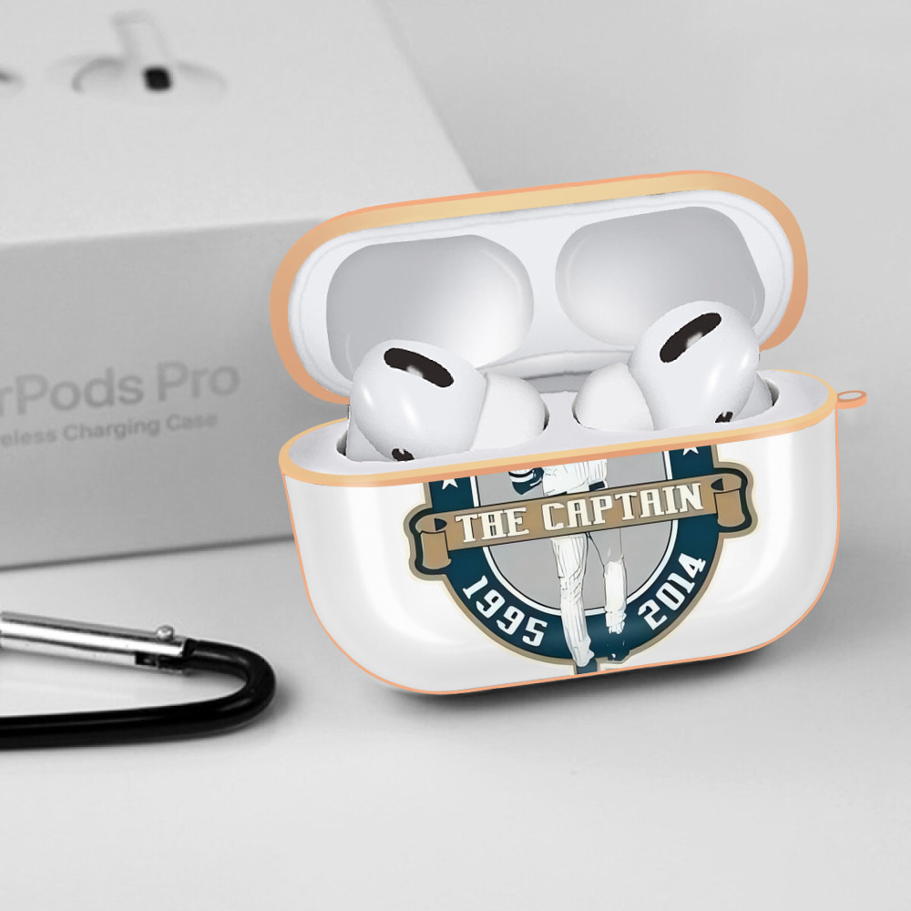 Derek Jeter 9 AirPods Pro Protective Case Rose Gold, Flexible PC Material, Precise Fit, Anti-Slip Cover, Full Protection, Fingerprint Resistant, Washable With Keychain