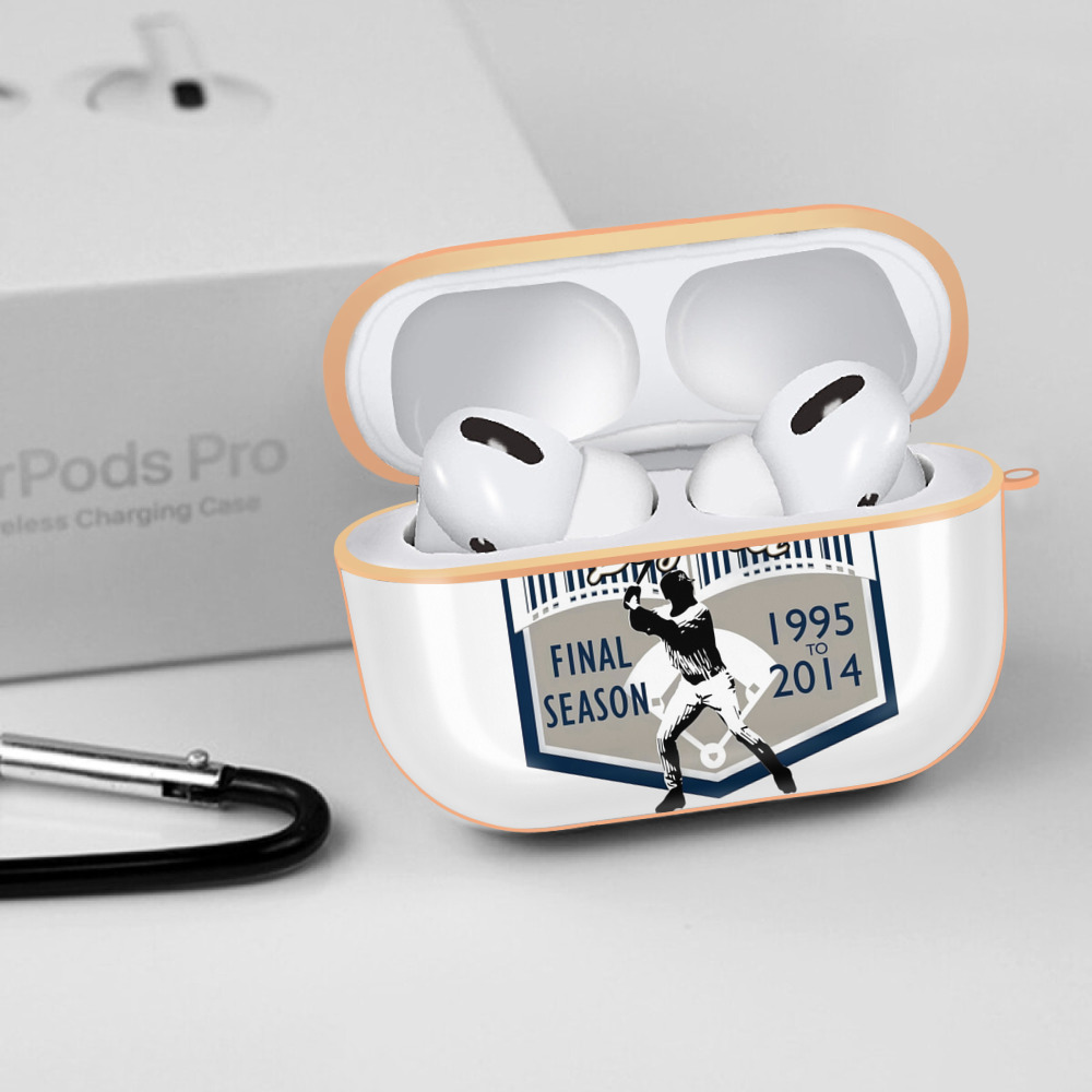 Derek Jeter 14 AirPods Pro Protective Case Rose Gold, Flexible PC Material, Precise Fit, Anti-Slip Cover, Full Protection, Fingerprint Resistant, Washable With Keychain