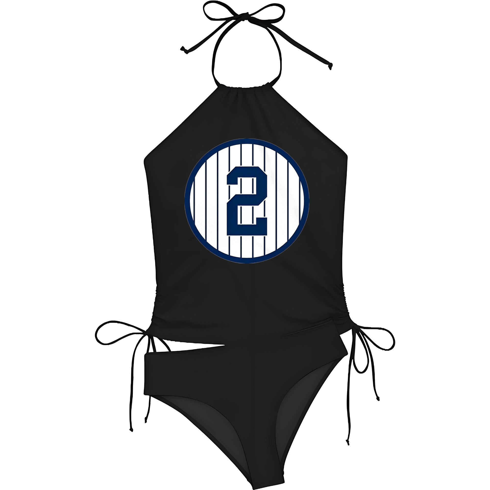 Derek Jeter 5 Women's Heat Transfer Printed Two-Piece Bikini Set – Sexy One-Shoulder Top & Triangle Bottom, Soft Nylon-Spandex, Perfect for Beach, Pool & Vacation