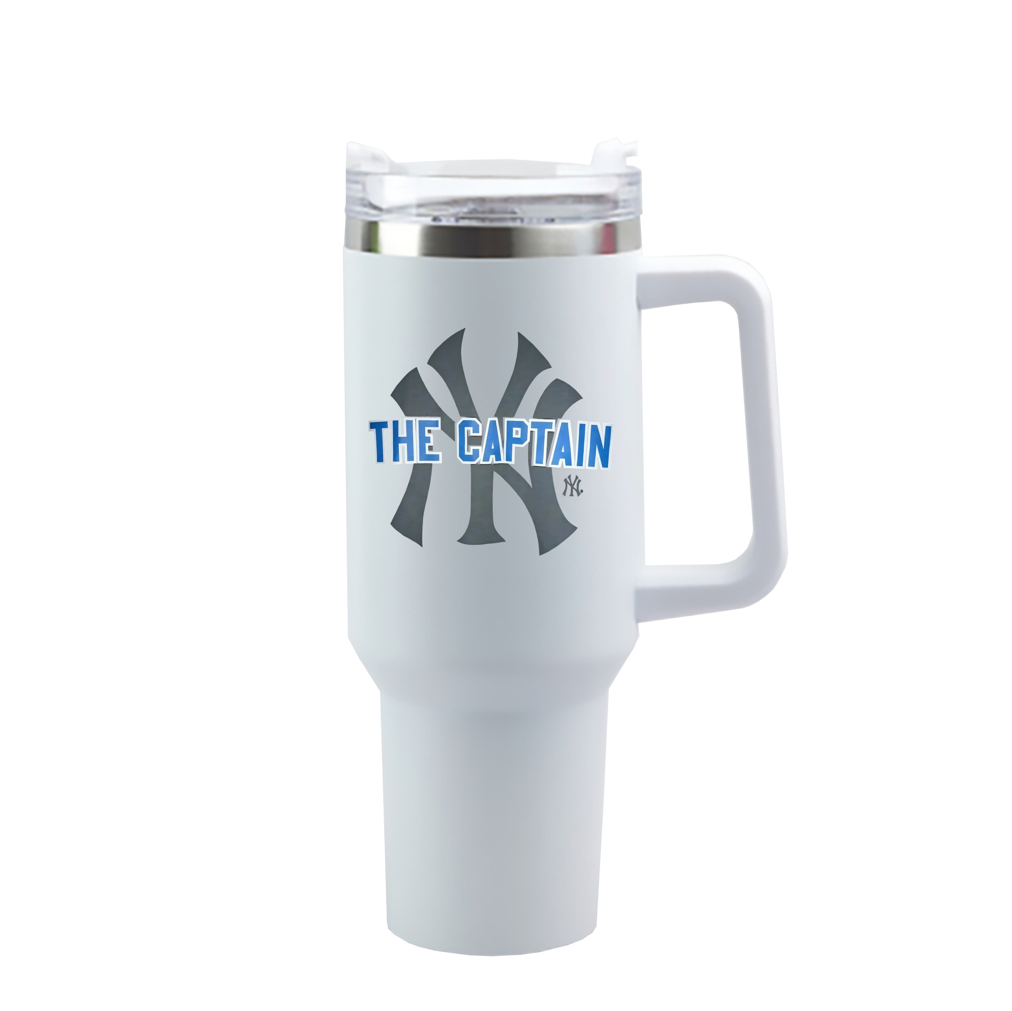 Derek Jeter 84 40oz Handle Car Cup With Crystal Sticker Design – Durable Stainless Steel Travel Mug With Reusable Straw – Double Wall Insulated