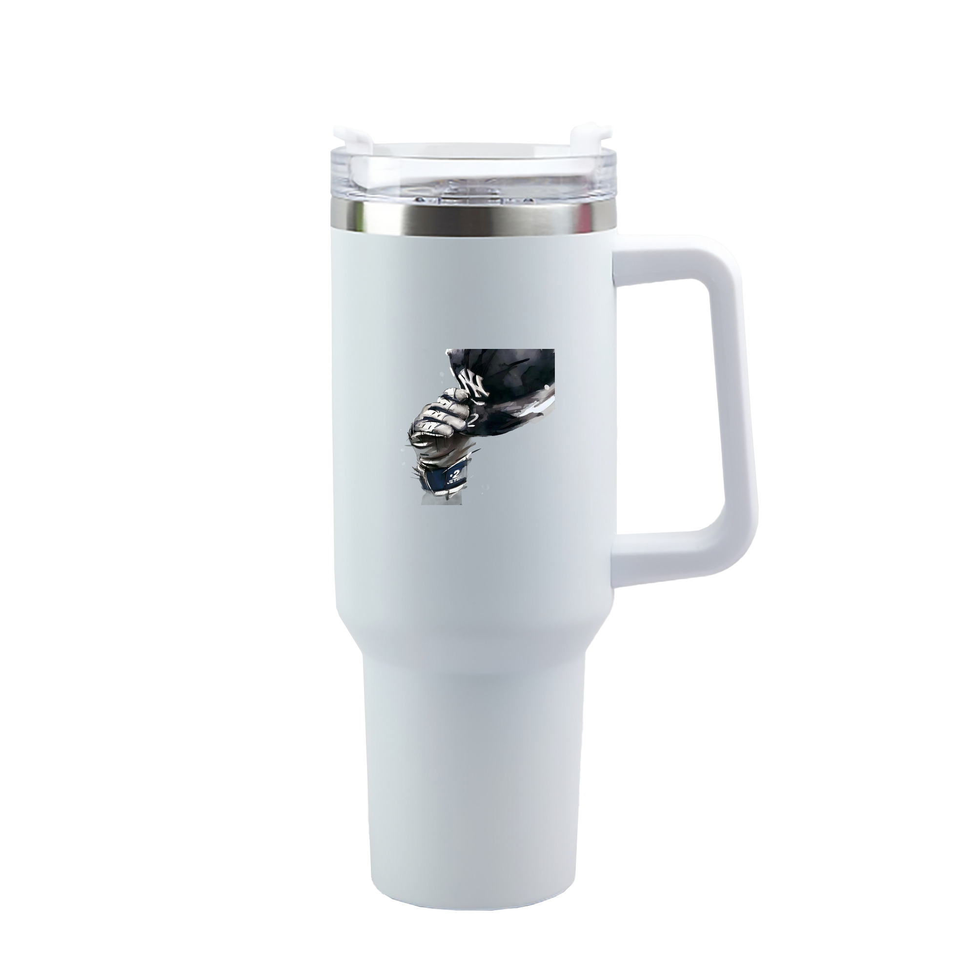 Derek Jeter 76 40oz Handle Car Tumbler – Durable Stainless Steel Travel Mug With UV Print – Double Wall Insulated, Fits Most Car Cup Holders