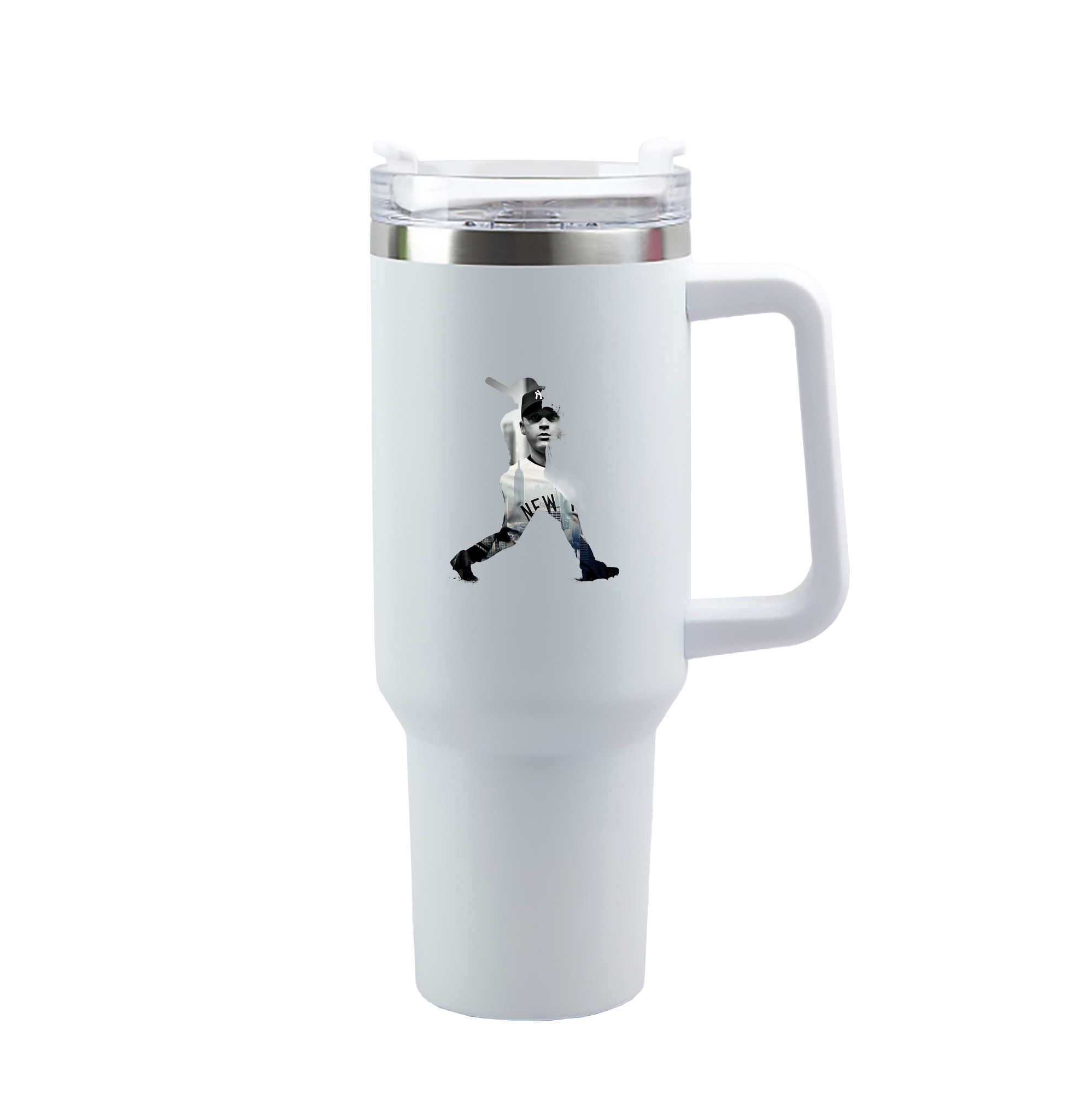Derek Jeter 83 40oz Handle Car Tumbler – Durable Stainless Steel Travel Mug With UV Print – Double Wall Insulated, Fits Most Car Cup Holders