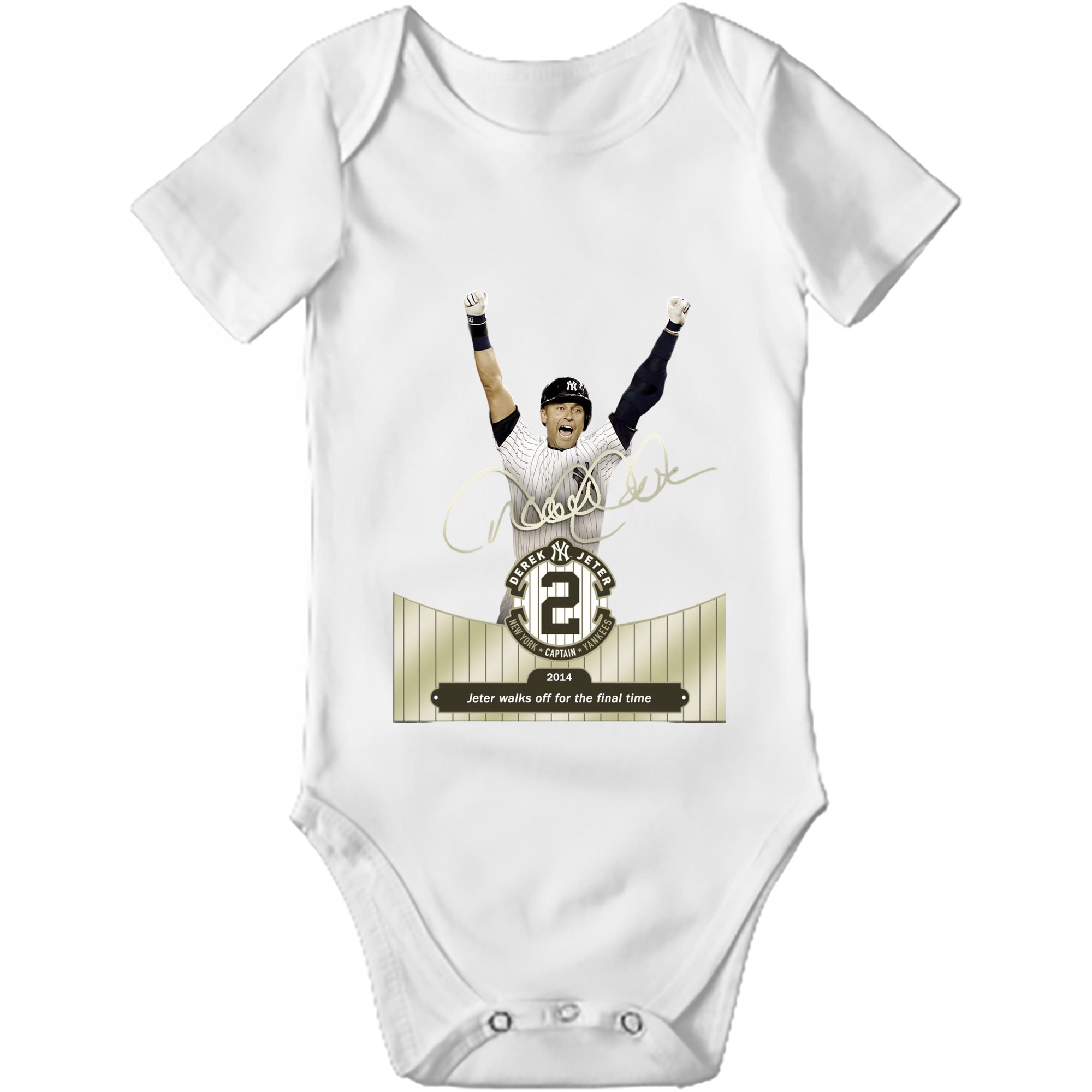 Derek Jeter 81 Baby Short Sleeve Romper – 100% Cotton Soft & Breathable Digital Print Onesie With Easy Snap Closure And Envelope Shoulder – Comfortable For Daily Wear & Travel