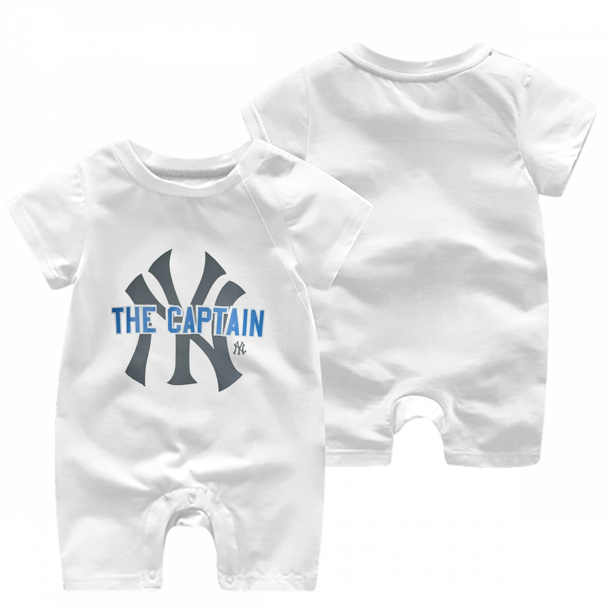 Derek Jeter 84 Baby Short Sleeve Onesie – 100% Cotton Soft & Breathable Digital Print Romper – Double-Sided Print, Snap Closure For Easy Diaper Changes – Comfortable For Boys & Girls