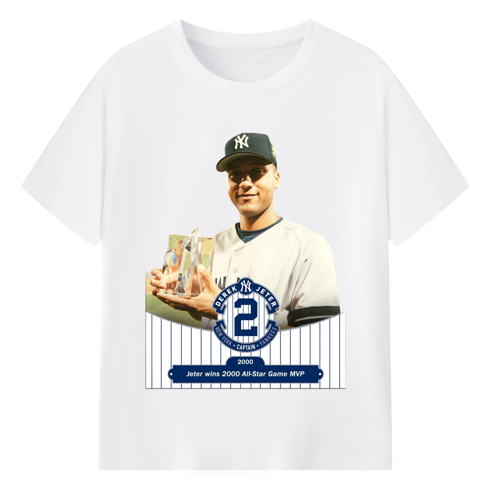 Derek Jeter 80 180g Cotton T-Shirt With Front Heat Transfer Print – Soft, Lightweight, Fitted Design – Comfortable Casual Wear For Sports & Everyday Use