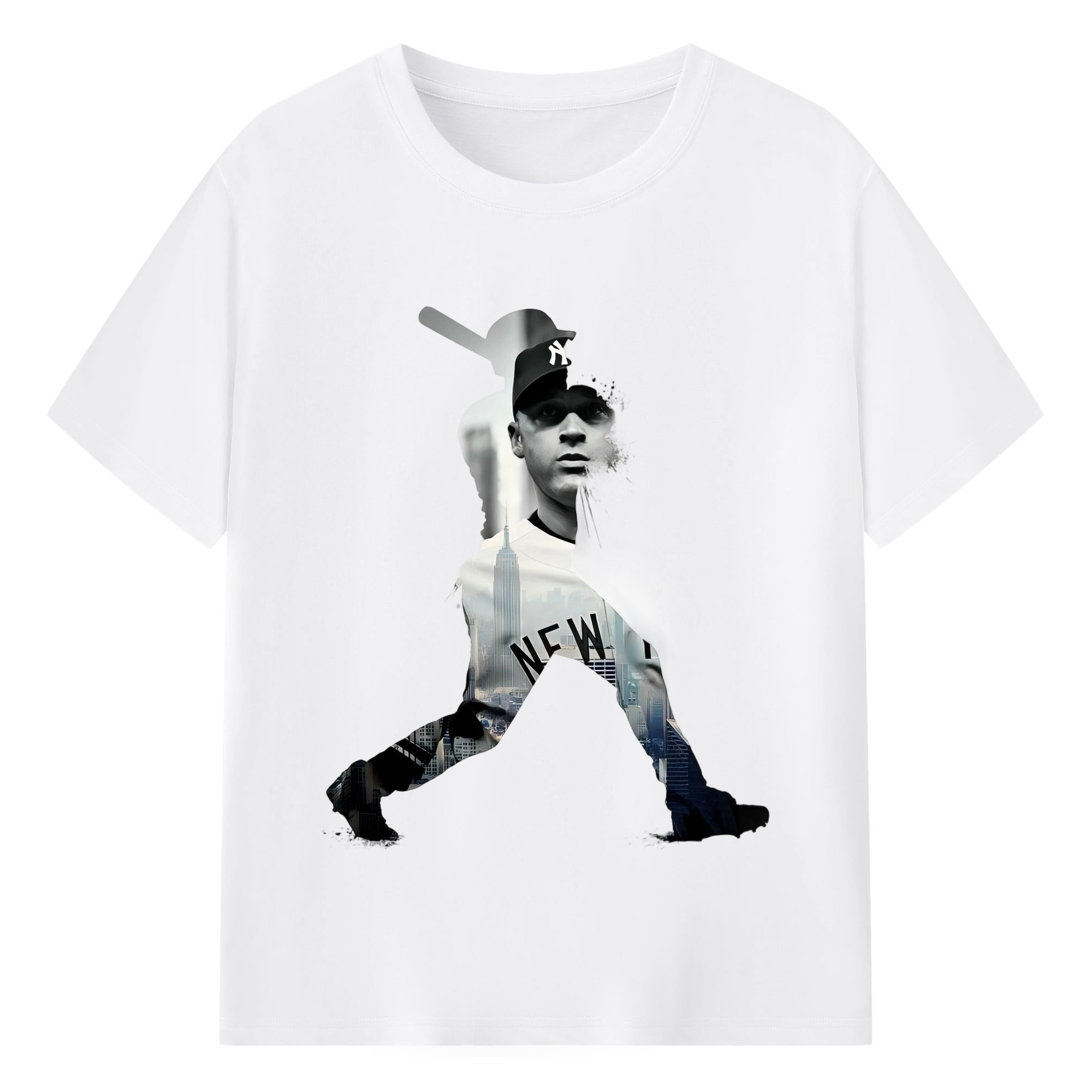 Derek Jeter 83 180g Cotton T-Shirt With Front Heat Transfer Print – Soft, Lightweight, Fitted Design – Comfortable Casual Wear For Sports & Everyday Use