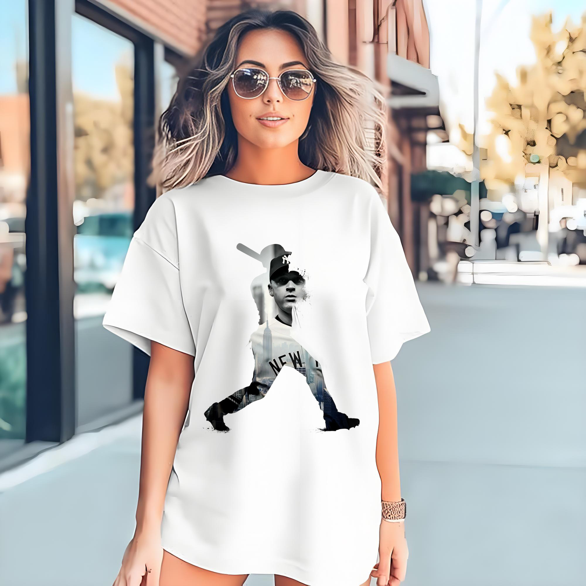 Derek Jeter 83 180g Cotton T-Shirt With Front Heat Transfer Print – Soft, Lightweight, Fitted Design – Comfortable Casual Wear For Sports & Everyday Use