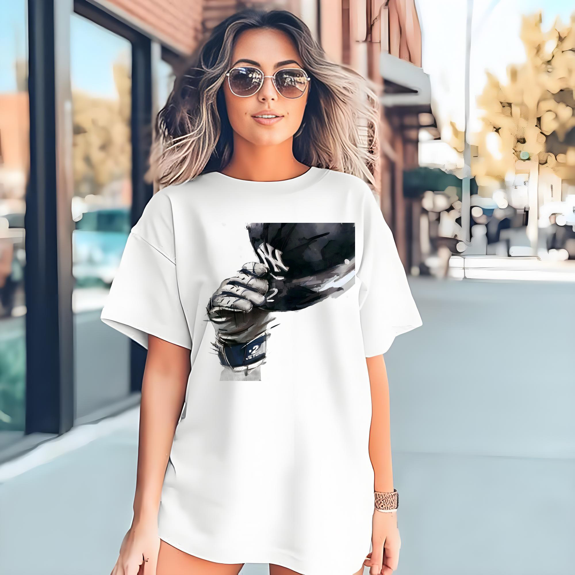 Derek Jeter 76 Combed Cotton T-Shirt 180g With Front Heat Transfer Print – Soft, Lightweight, Fitted Design – Stylish Casual Wear For Sports & Everyday Use