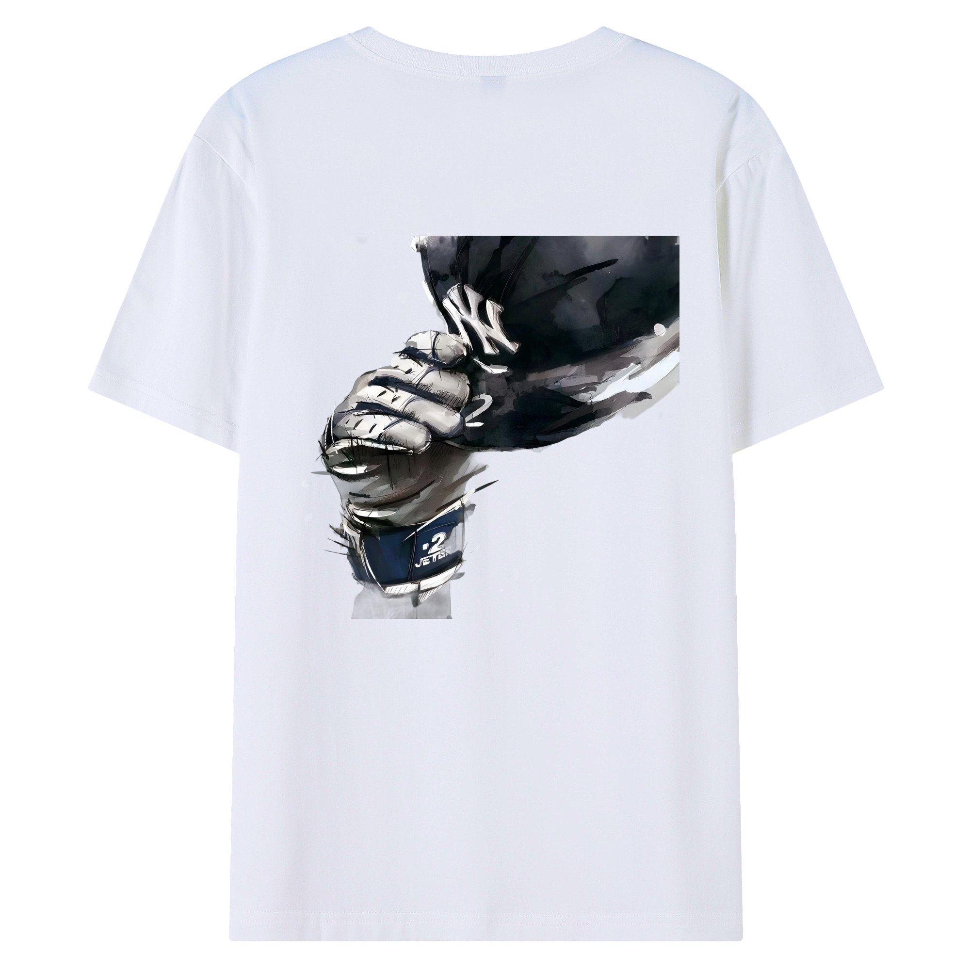 Derek Jeter 76 180g Combed Cotton T-Shirt With Back Heat Transfer Print – Soft, Lightweight, Fitted Design – Stylish Casual Wear For Sports & Everyday Use