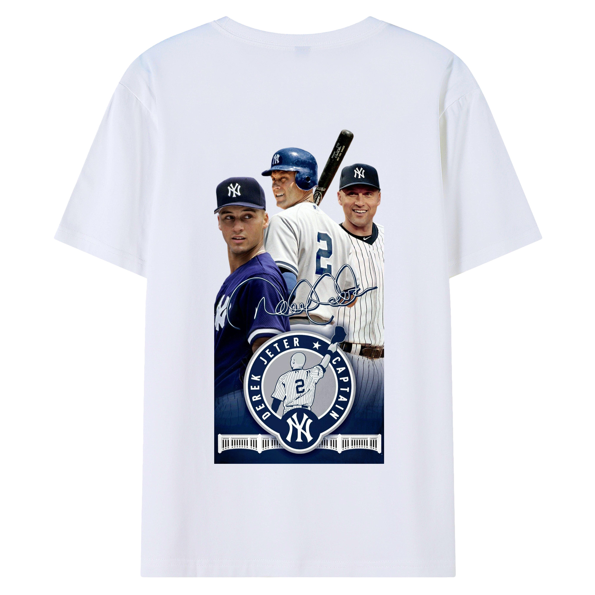 Derek Jeter 79 180g Combed Cotton T-Shirt With Back Heat Transfer Print – Soft, Lightweight, Fitted Design – Stylish Casual Wear For Sports & Everyday Use