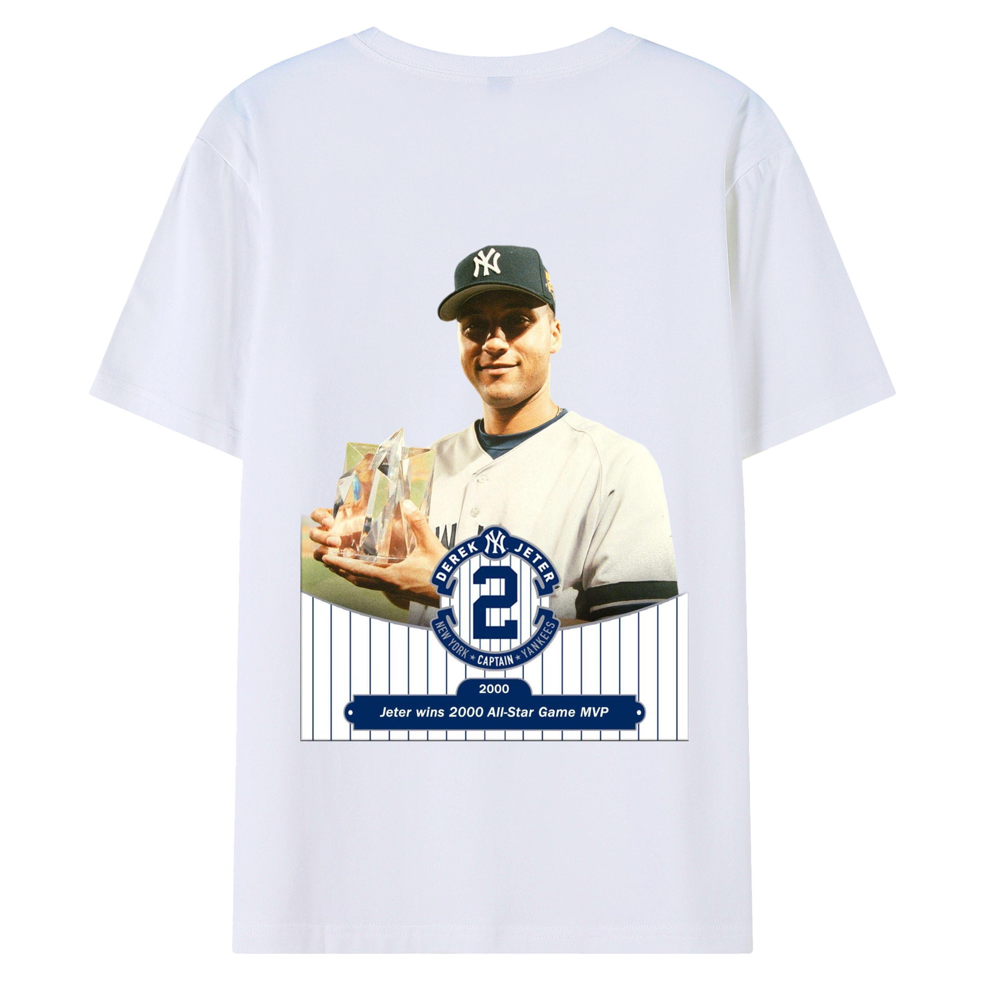 Derek Jeter 80 180g Combed Cotton T-Shirt With Back Heat Transfer Print – Soft, Lightweight, Fitted Design – Stylish Casual Wear For Sports & Everyday Use