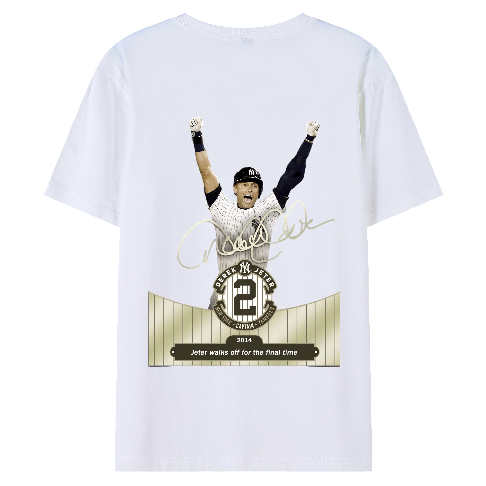 Derek Jeter 81 180g Combed Cotton T-Shirt With Back Heat Transfer Print – Soft, Lightweight, Fitted Design – Stylish Casual Wear For Sports & Everyday Use