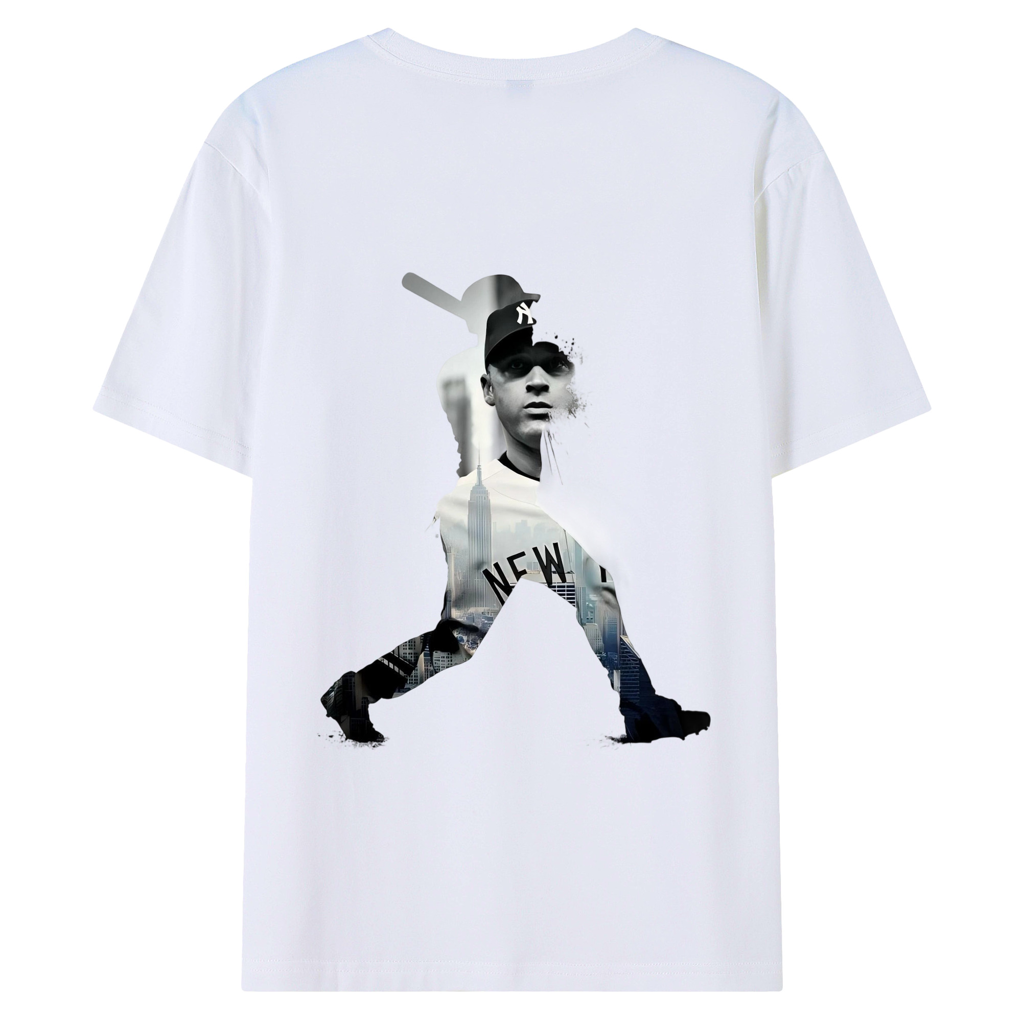 Derek Jeter 83 180g Combed Cotton T-Shirt With Back Heat Transfer Print – Soft, Lightweight, Fitted Design – Stylish Casual Wear For Sports & Everyday Use